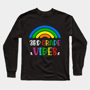 3rd Grade Vibes Rainbow Back to School Kids Long Sleeve T-Shirt